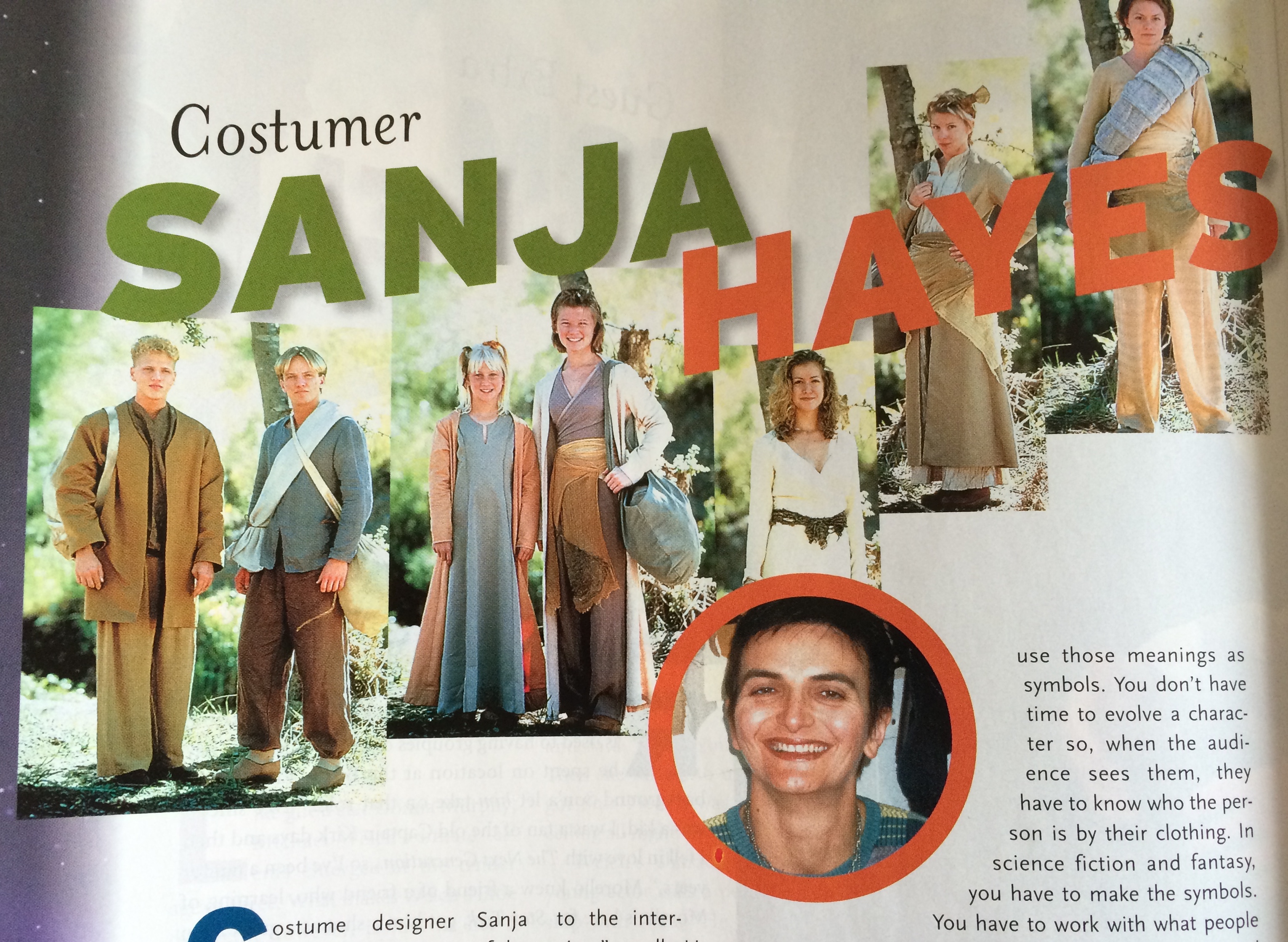 Magazine headline "Costumer Sanja Hayes"